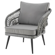 Manhattan Comfort Riviera 4-Piece 4-Seat Rattan Patio Conversation Set in Gray