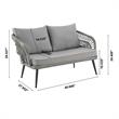 Manhattan Comfort Riviera 4-Piece 4-Seat Rattan Patio Conversation Set in Gray