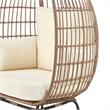 Manhattan Comfort Spezia Rattan Outdoor Egg Chair with Cushion in Brown/Cream