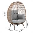 Manhattan Comfort Spezia Rattan Outdoor Egg Chair with Cushion in Brown/Gray