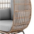 Manhattan Comfort Spezia Rattan Outdoor Egg Chair with Cushion in Brown/Gray