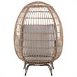 Manhattan Comfort Spezia Rattan Outdoor Egg Chair with Cushion in Brown/Gray
