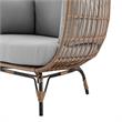 Manhattan Comfort Spezia Rattan Outdoor Egg Chair with Cushion in Brown/Gray