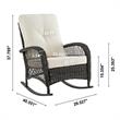 Manhattan Comfort Furttuo Rattan Outdoor Rocking Chair with Cushion - Gray/Cream