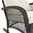 Manhattan Comfort Furttuo Rattan Outdoor Rocking Chair with Cushion - Gray/Cream