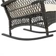 Manhattan Comfort Furttuo Rattan Outdoor Rocking Chair with Cushion - Gray/Cream