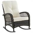 Manhattan Comfort Furttuo Rattan Outdoor Rocking Chair with Cushion - Gray/Cream