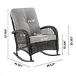 Manhattan Comfort Furttuo Rattan Outdoor Rocking Chair with Cushion in Gray