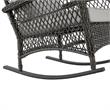 Manhattan Comfort Furttuo Rattan Outdoor Rocking Chair with Cushion in Gray