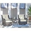 Manhattan Comfort Fruttuo 3-Piece Rattan Patio Conversation Set in Gray/Cream