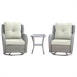 Manhattan Comfort Fruttuo 3-Piece Rattan Patio Conversation Set in Gray/Cream