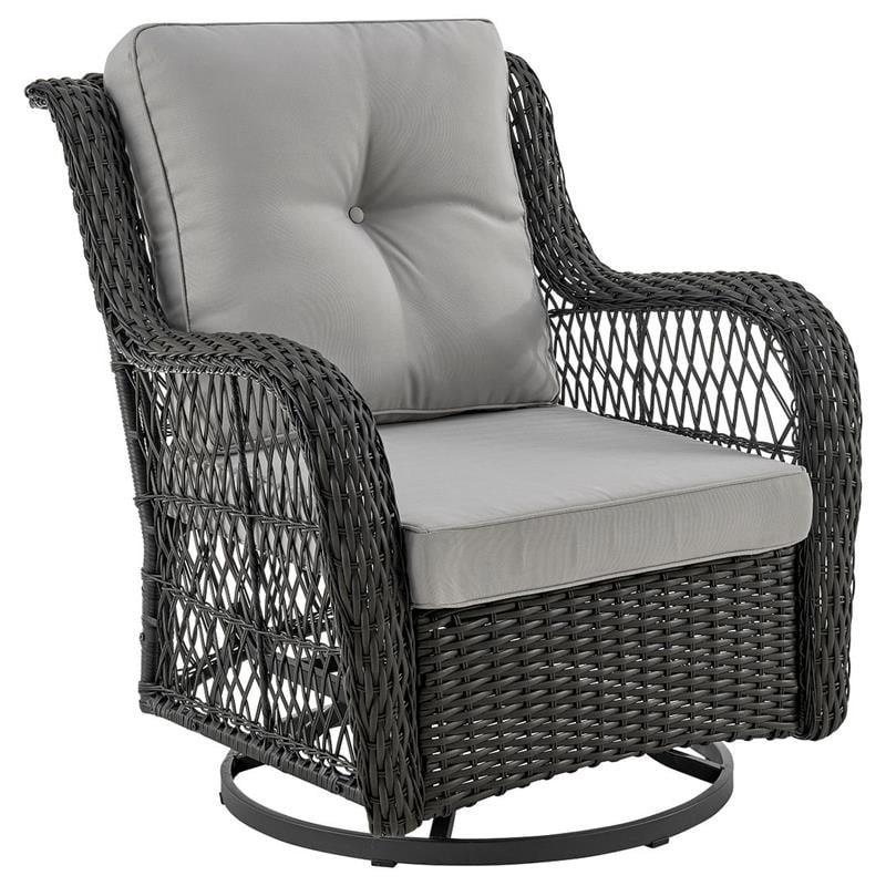 Manhattan Comfort Fruttuo 3-Piece Rattan Patio Conversation Set in Gray