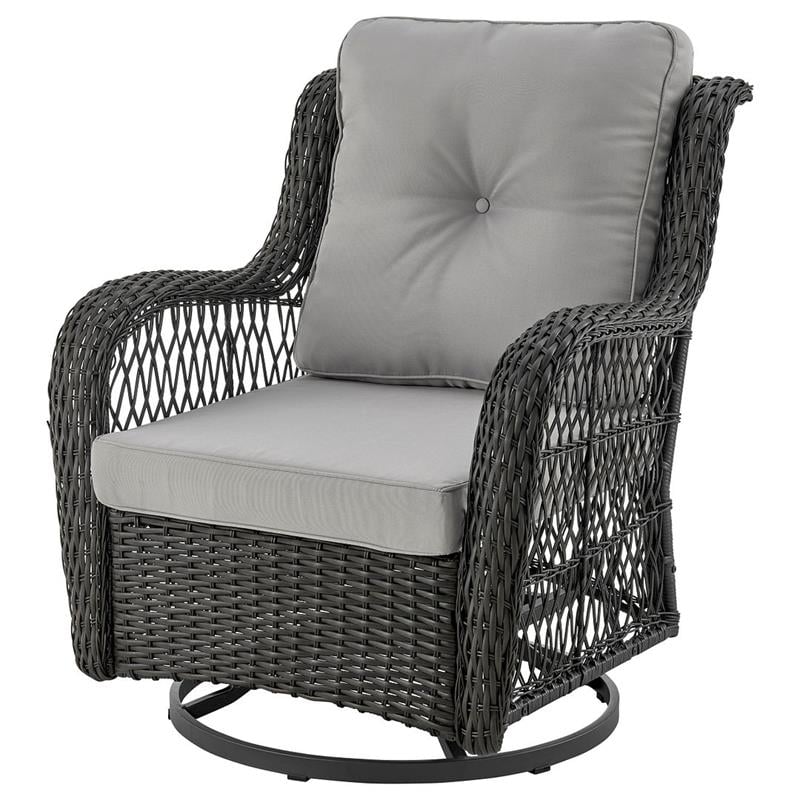 Manhattan Comfort Fruttuo 3-Piece Rattan Patio Conversation Set in Gray