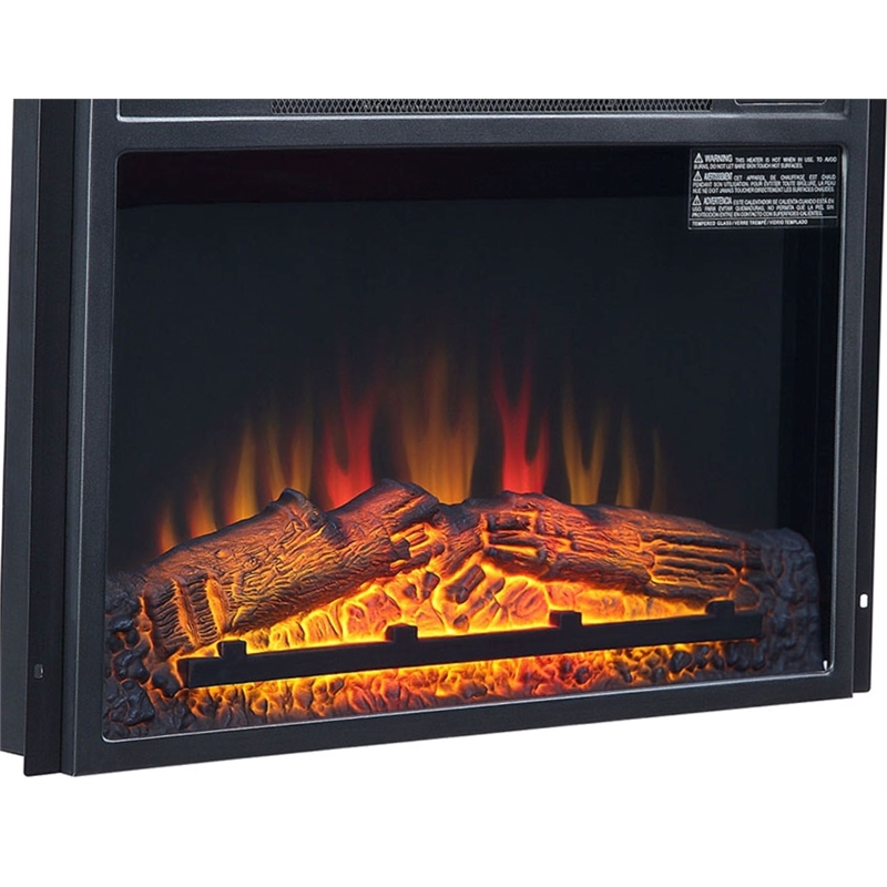 Manhattan Comfort Electric Metal Fireplace Box Insert in Black