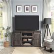Manhattan Comfort Myrtle 2 Doors Wood TV Stand in Brown