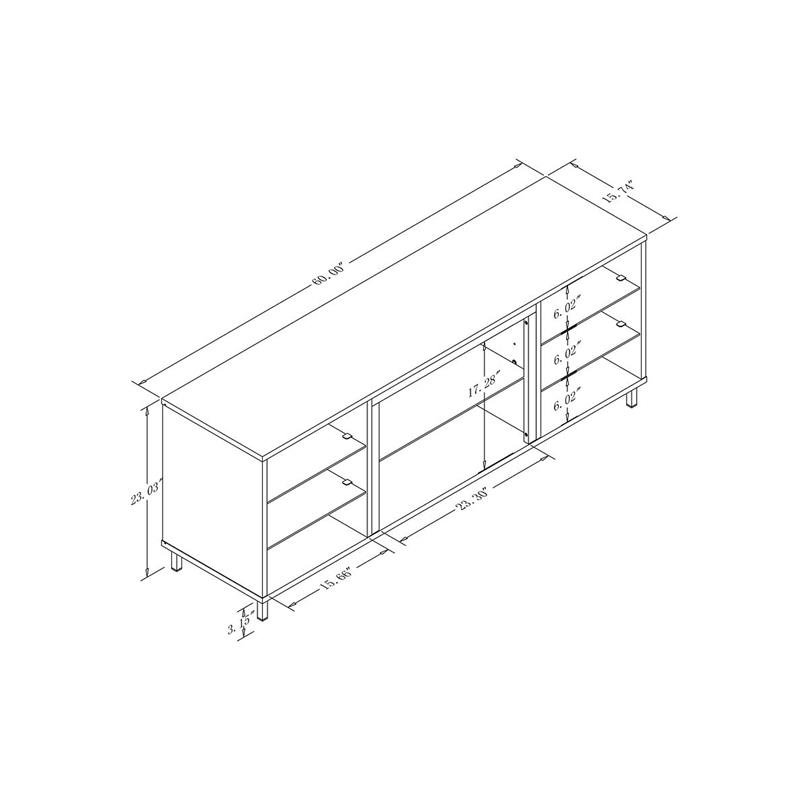 Manhattan Comfort Brighton Wood TV Stand for TVs up to 56