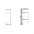 Lexington Contemporary Modern Bookcase with 4 Shelves in Maple Engineered Wood