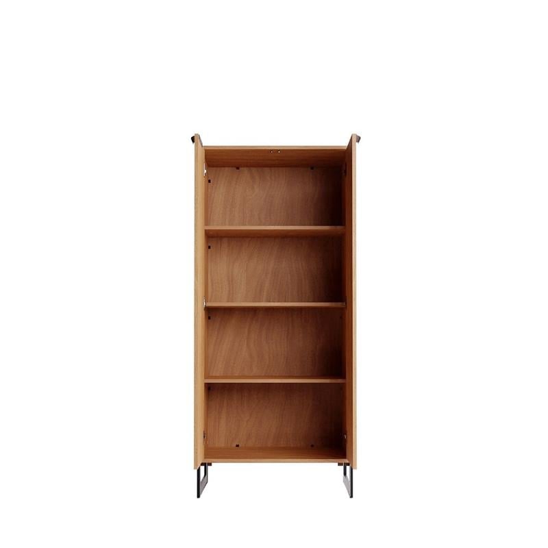 Lexington Contemporary Modern Bookcase with 4 Shelves in Maple Engineered Wood