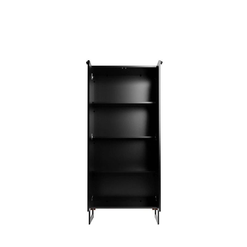 Lexington Contemporary Modern Bookcase with 4 Shelves in Black Engineered Wood