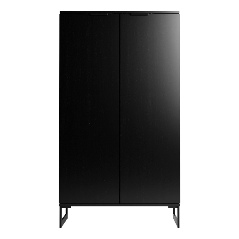 Lexington Contemporary Modern Bookcase with 4 Shelves in Black Engineered Wood