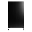 Lexington Contemporary Modern Bookcase with 4 Shelves in Black Engineered Wood