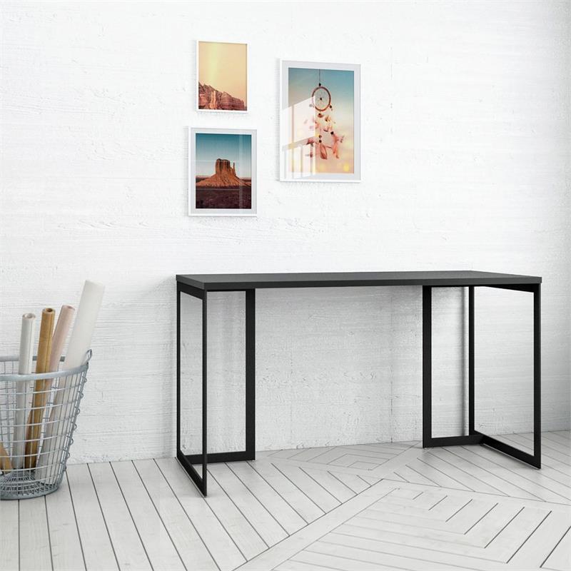 Lexington Contemporary Modern Desk Metal Base in Black Engineered Wood
