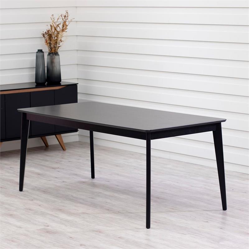 Tudor Contemporary Modern Wood Rectangular Dining Table Black Engineered Wood
