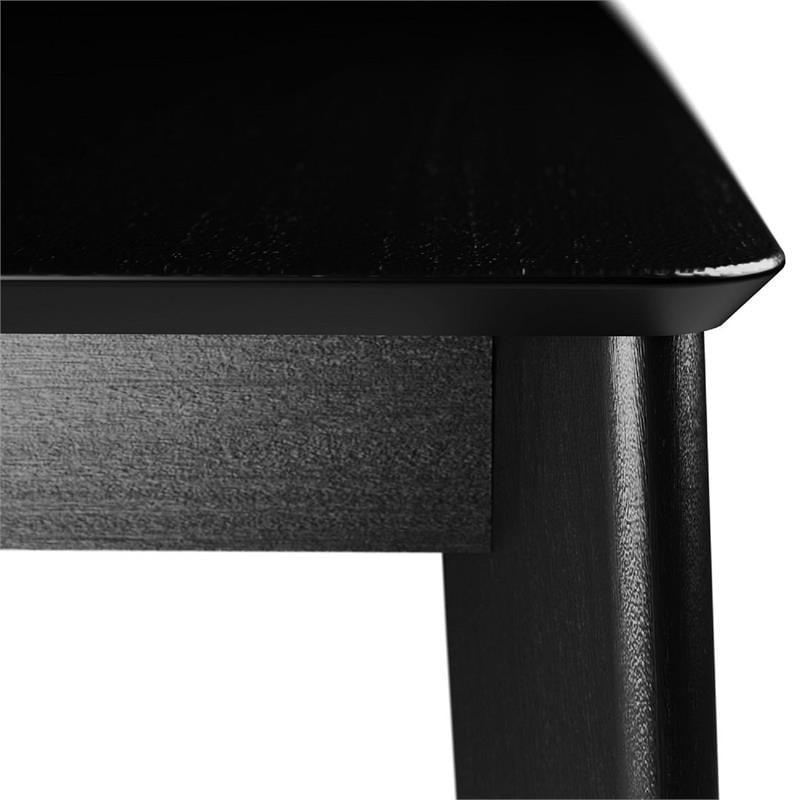 Tudor Contemporary Modern Wood Rectangular Dining Table Black Engineered Wood