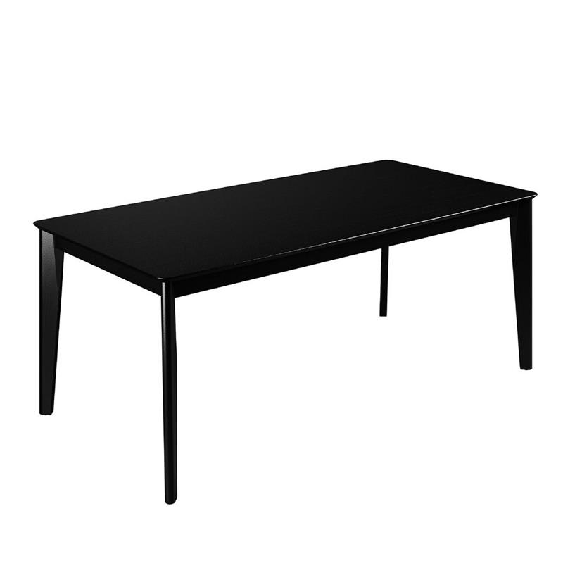 Tudor Contemporary Modern Wood Rectangular Dining Table Black Engineered Wood