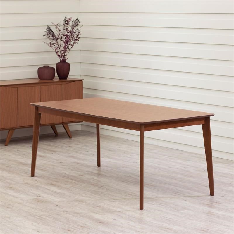 Tudor Traditional Rectangular Wood Dining Table in Maple Cream Engineered Wood