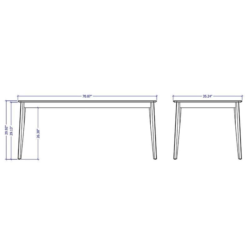 Tudor Traditional Rectangular Wood Dining Table in Maple Cream Engineered Wood