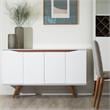 Manhattan Comfort Tudor 4 Shelves Engineered Wood Sideboard in White