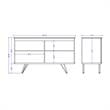Manhattan Comfort Tudor 4 Shelves Engineered Wood Sideboard in White
