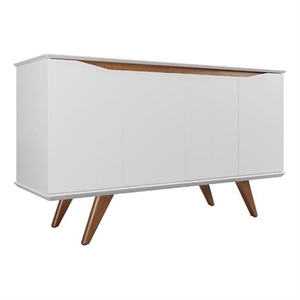 Manhattan Comfort Tudor 4 Shelves Engineered Wood Sideboard in White