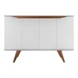 Manhattan Comfort Tudor 4 Shelves Engineered Wood Sideboard in White