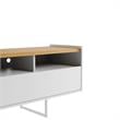 Winston Sleek Modern TV Stand with 4 Shelves in White  Cinnamon