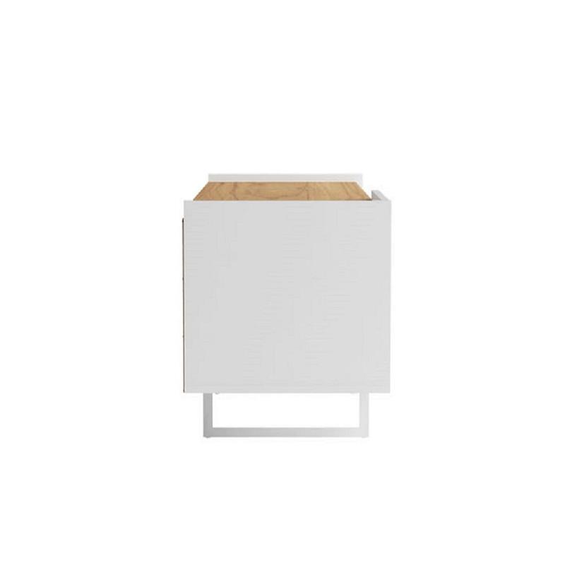 Winston Sleek Modern TV Stand with 4 Shelves in White  Cinnamon