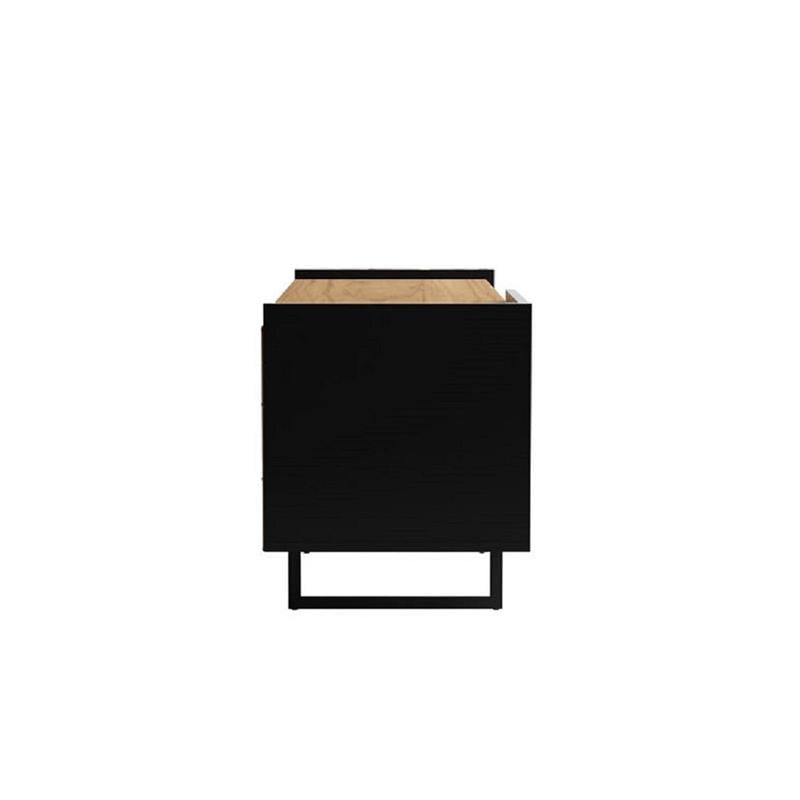 Winston Sleek Modern TV Stand with 4 Shelves in Black Cinnamon