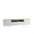 Winston Sleek Modern TV Stand with 6 Shelves in White  Cinnamon