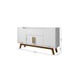 Manhattan Comfort Addie 5 Shelves Engineered Wood Sideboard in White