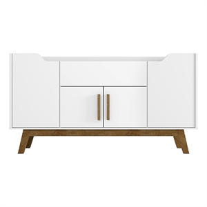 Manhattan Comfort Addie 5 Shelves Engineered Wood Sideboard in White