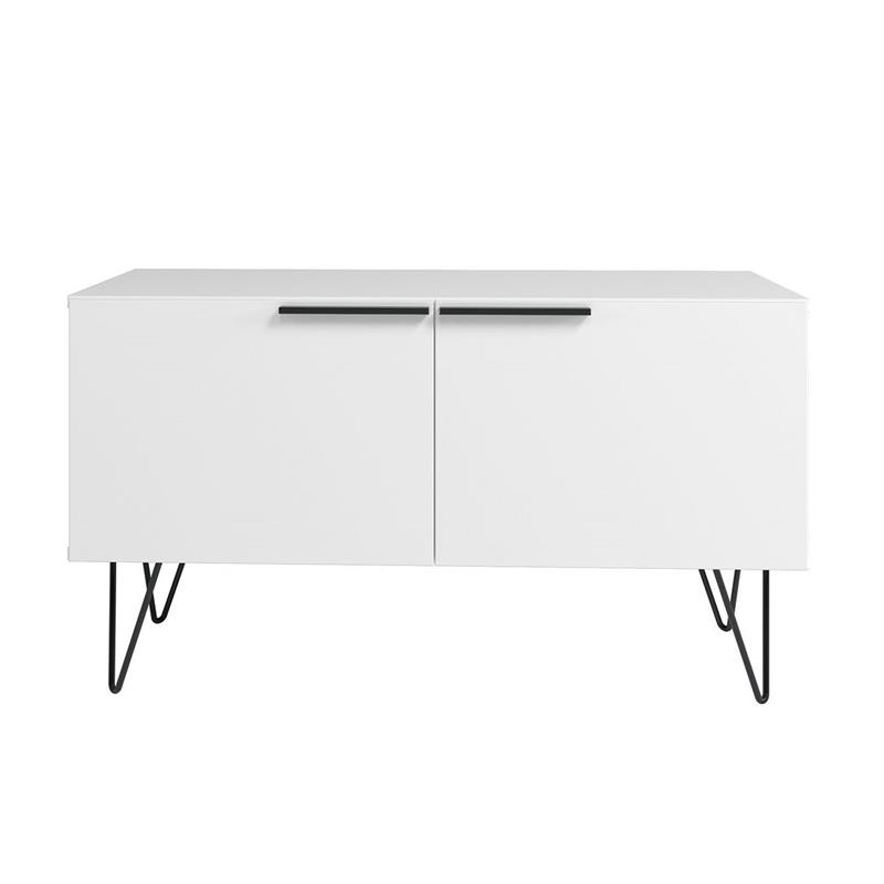 Manhattan Comfort Beekman 2 Shelves Engineered Wood Accent Cabinet in White