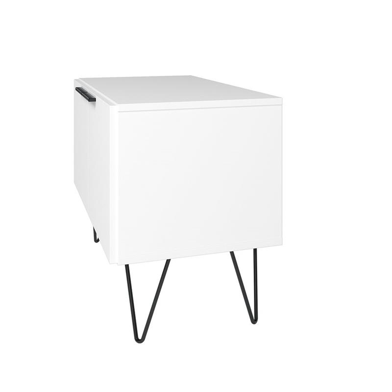 Manhattan Comfort Beekman 2 Shelves Engineered Wood Accent Cabinet in White