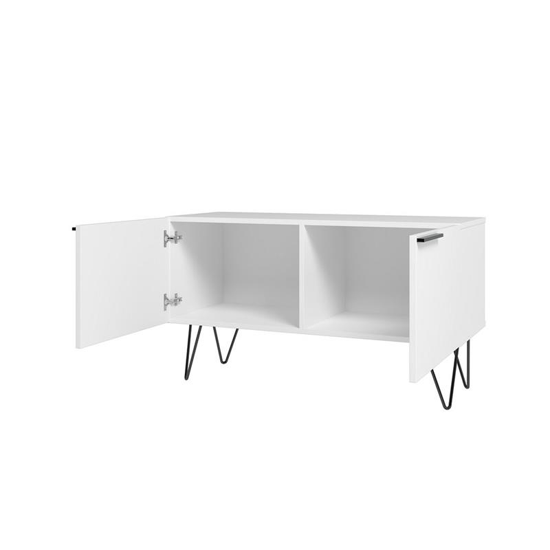 Manhattan Comfort Beekman 2 Shelves Engineered Wood Accent Cabinet in White