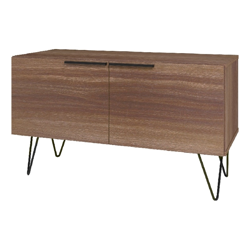 Manhattan Comfort Beekman 2 Shelves Engineered Wood Accent Cabinet in Brown