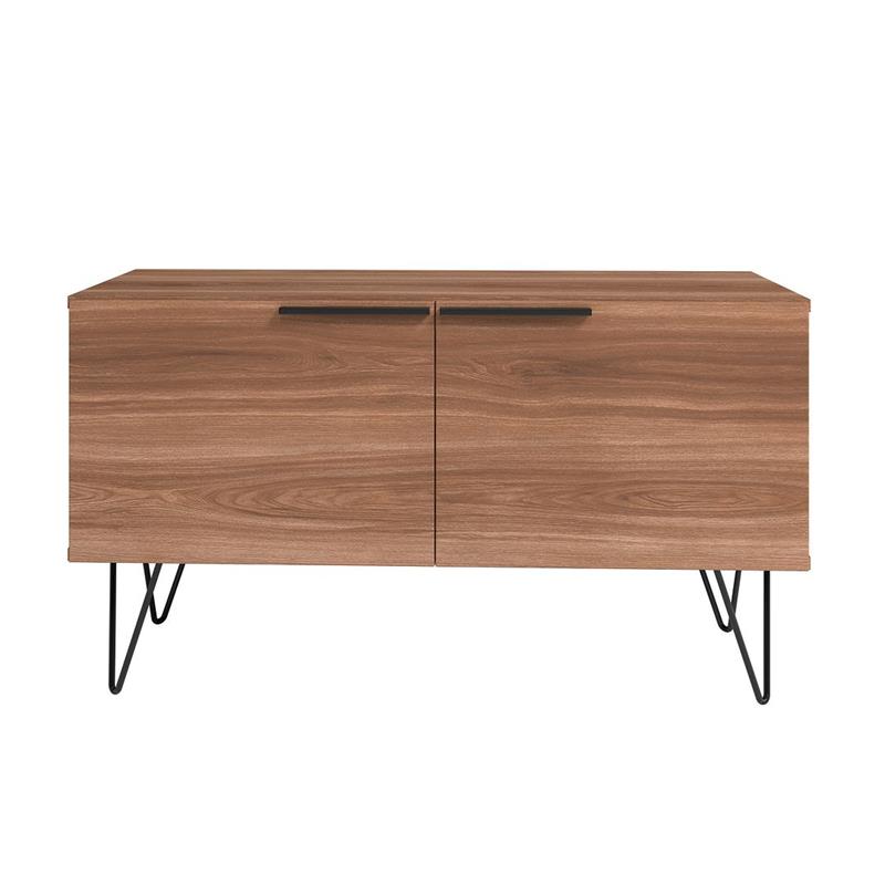 Manhattan Comfort Beekman 2 Shelves Engineered Wood Accent Cabinet in Brown