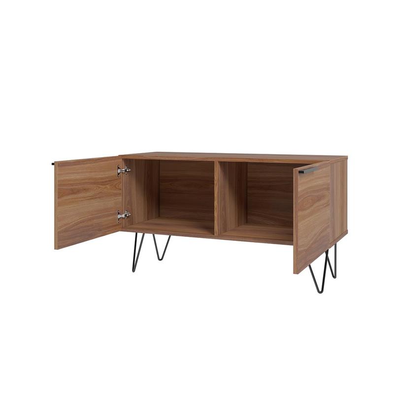 Manhattan Comfort Beekman 2 Shelves Engineered Wood Accent Cabinet in Brown