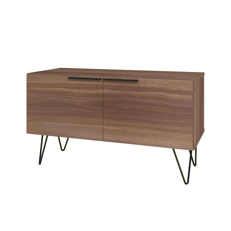Manhattan Comfort Beekman 2 Shelves Engineered Wood Accent Cabinet in Brown
