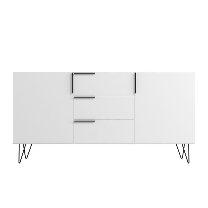 Manhattan Comfort Beekman 4 Shelves Engineered Wood Sideboard in White