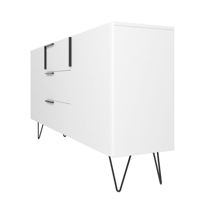Manhattan Comfort Beekman 4 Shelves Engineered Wood Sideboard in White